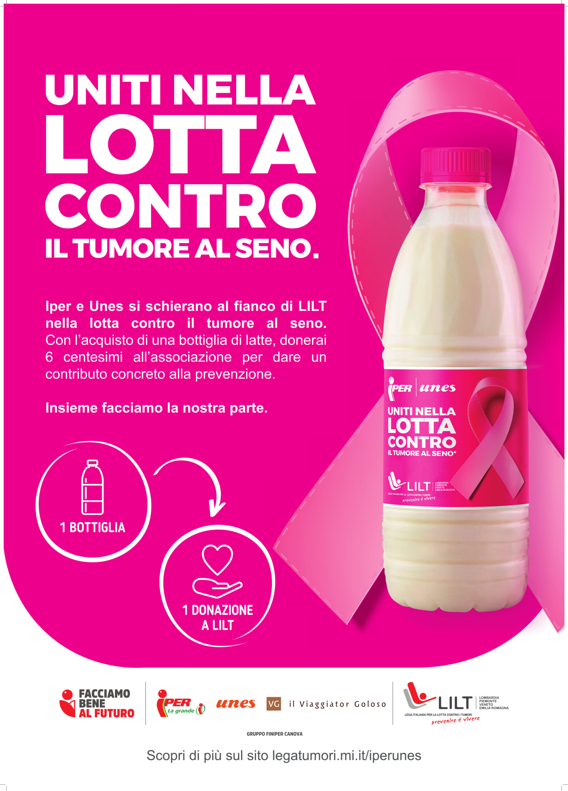 Iper, Unes e il Viaggiator Goloso sostengono Nastro Rosa